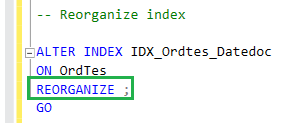 Reorganize Indexes
